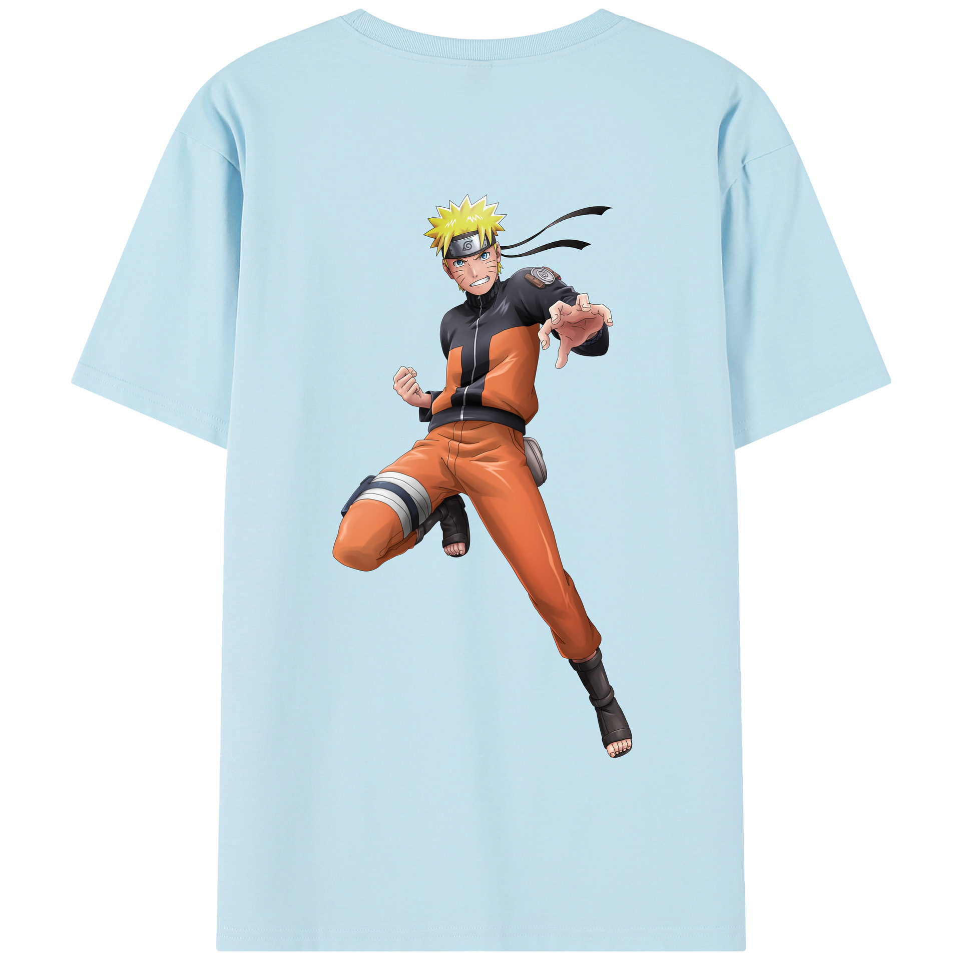（画像用） NARUTO -ナルト- うずまき ナルト Uzumaki Naruto 綿100％半袖Tシャツ（背面プリント）